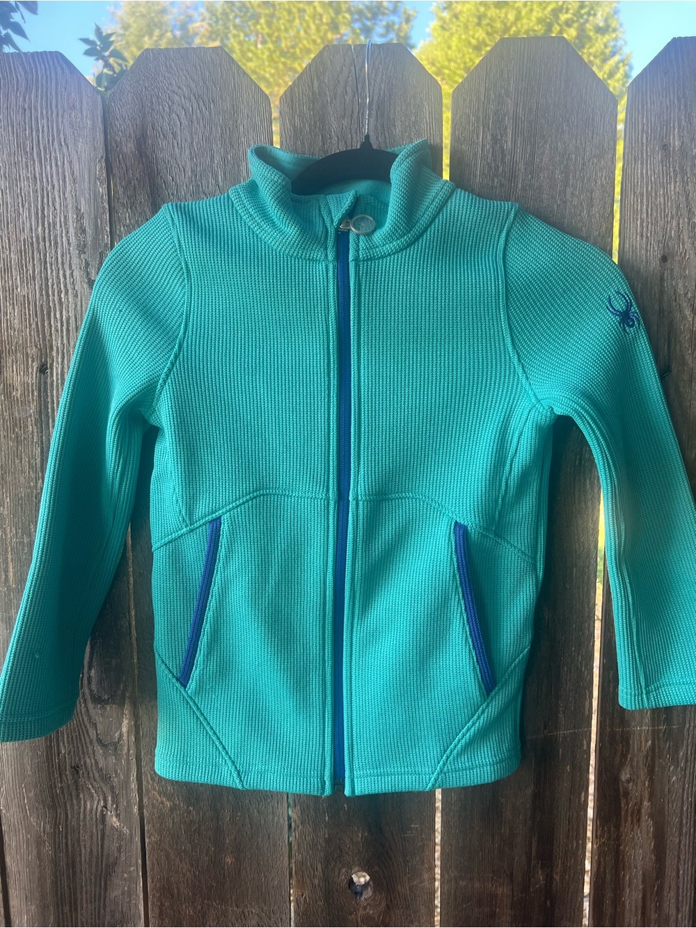 Spyder Kids Teal Zip Swim Rashguard Jacket
